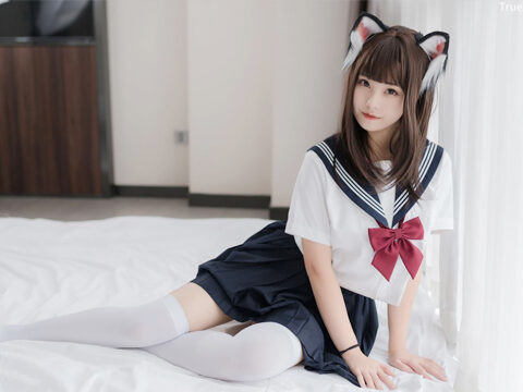 [MTCos] Vol.002 Cosplay Japanese School Girl Student with Cat Hairband